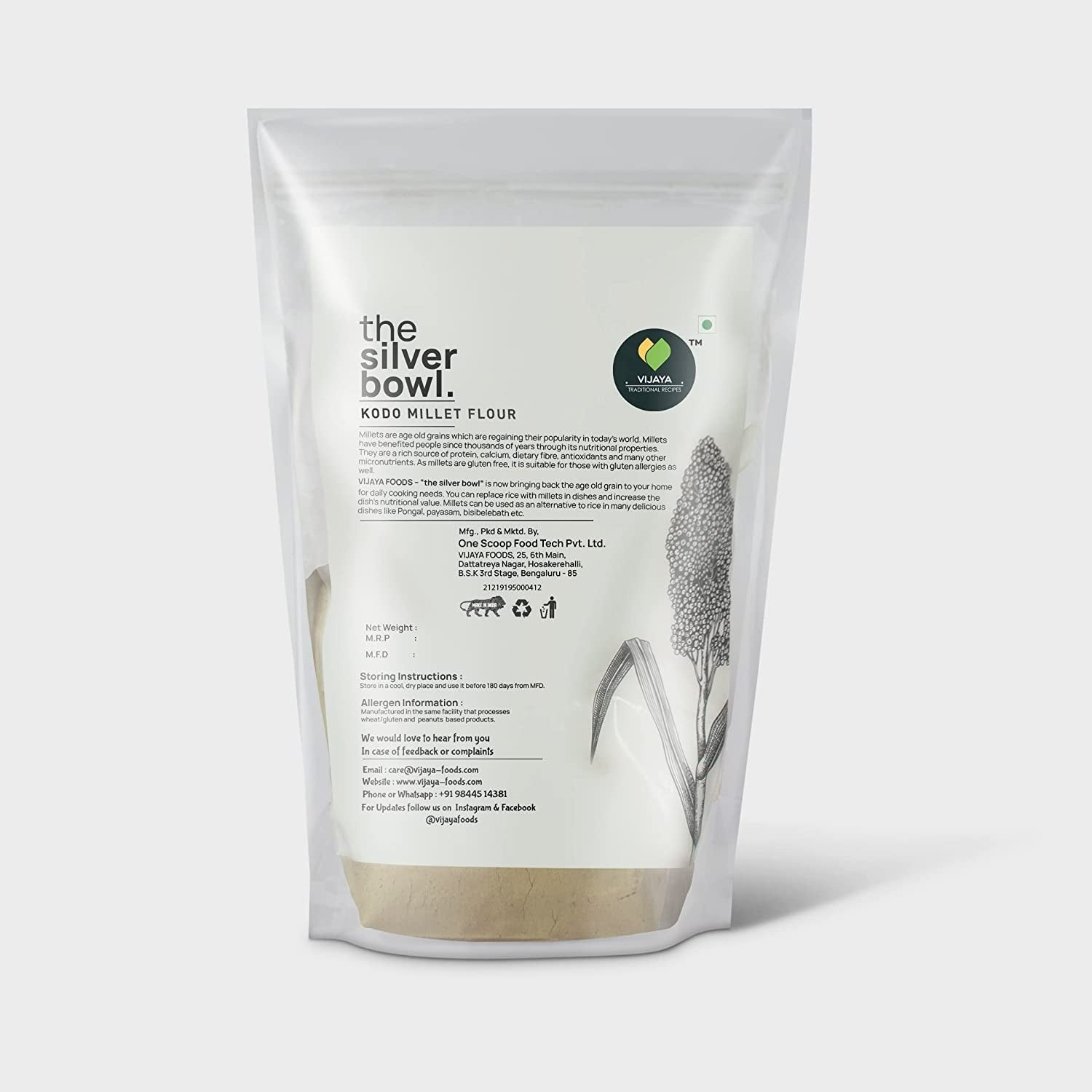Vijaya Traditional Recipes Kodo Millet Flour - Distacart