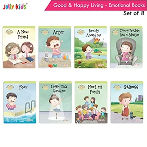 Jolly Kids Good &amp; Happy Living The Emotional Way Story Books (Set of 8) Learning Stories about Feeling and Emotions| Ages 3 - 8 years - Distacart