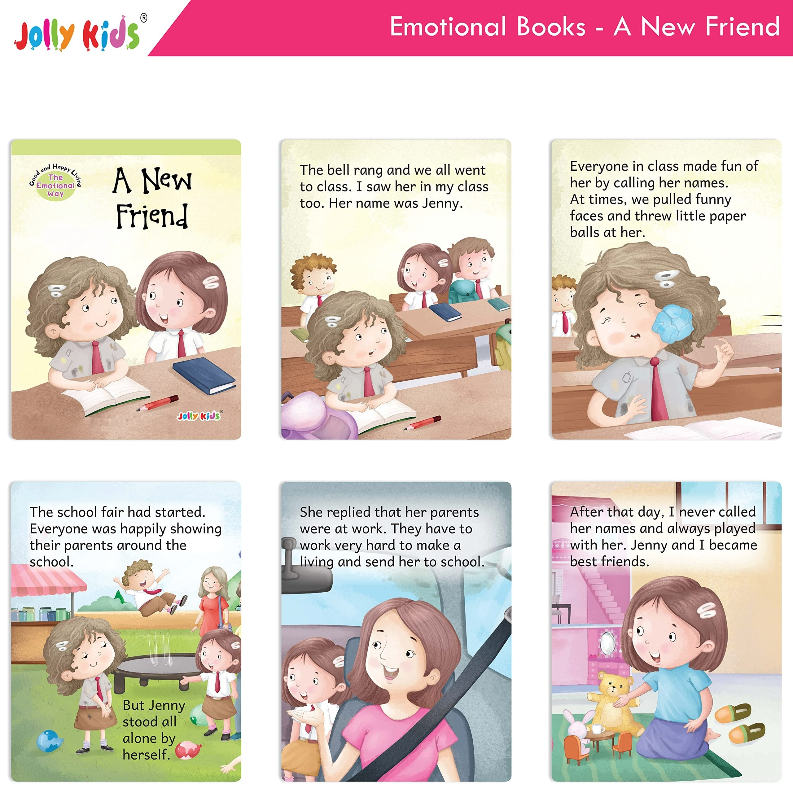 Jolly Kids Good & Happy Living The Emotional Way Story Books (Set of 8) Learning Stories about Feeling and Emotions| Ages 3 - 8 years - Distacart