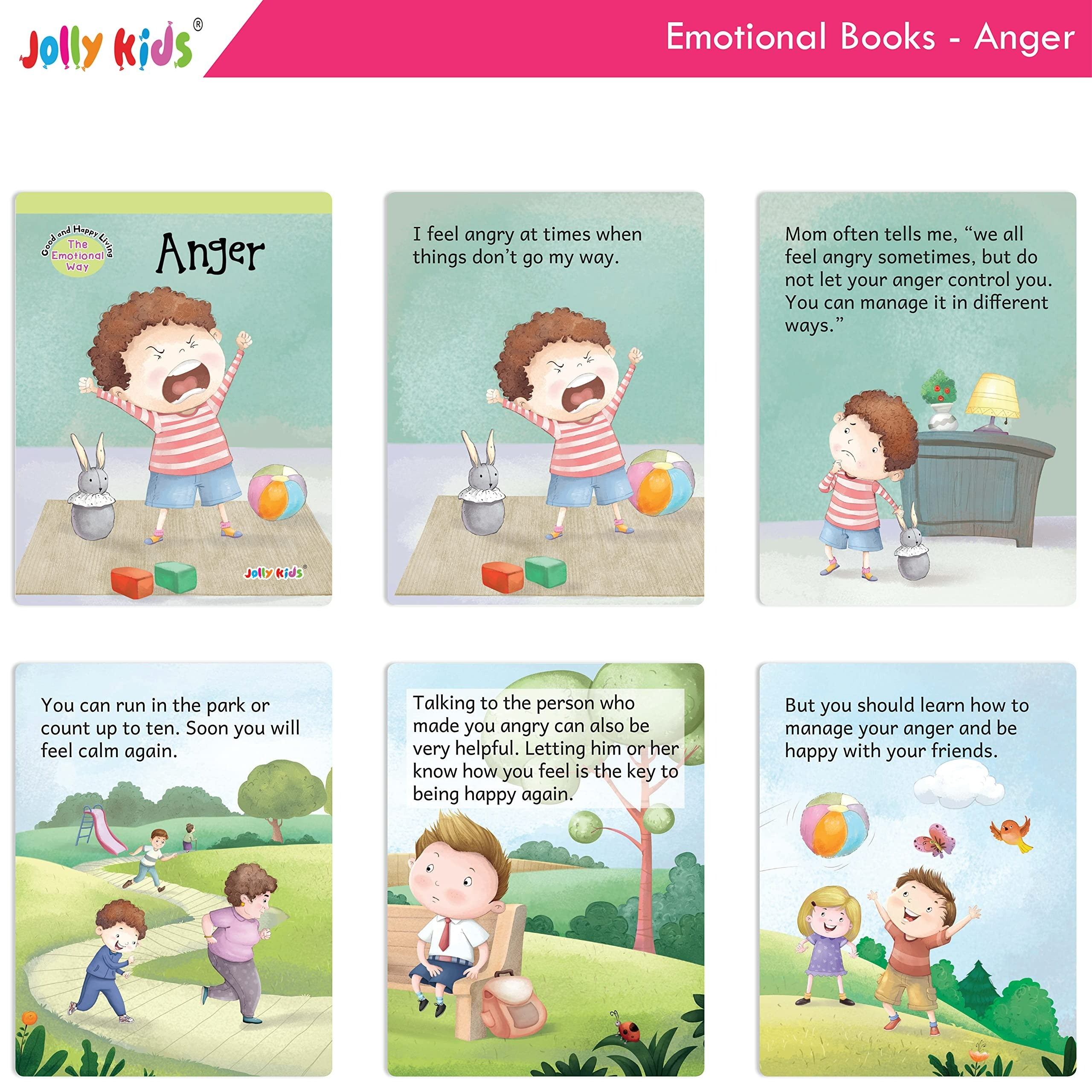 Jolly Kids Good & Happy Living The Emotional Way Story Books (Set of 8) Learning Stories about Feeling and Emotions| Ages 3 - 8 years - Distacart