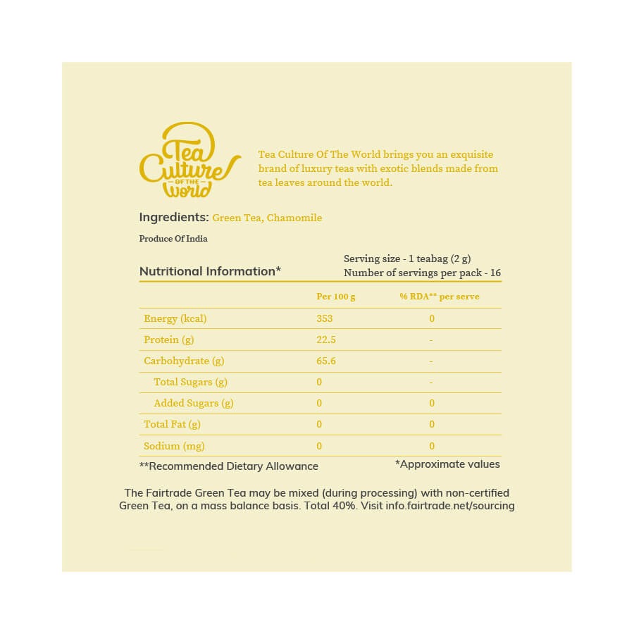 Tea Culture Soothing Chamomile Tea Bags - Distacart