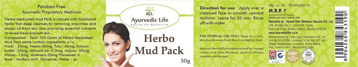 Ayurvedic Life Herbo Mud Pack - Distacart