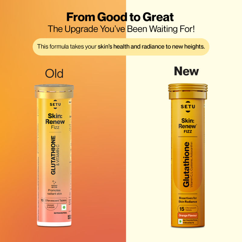 Setu Skin Renew Glutathione With Vitamin C Effervescent Tablets - Orange Flavor - Distacart