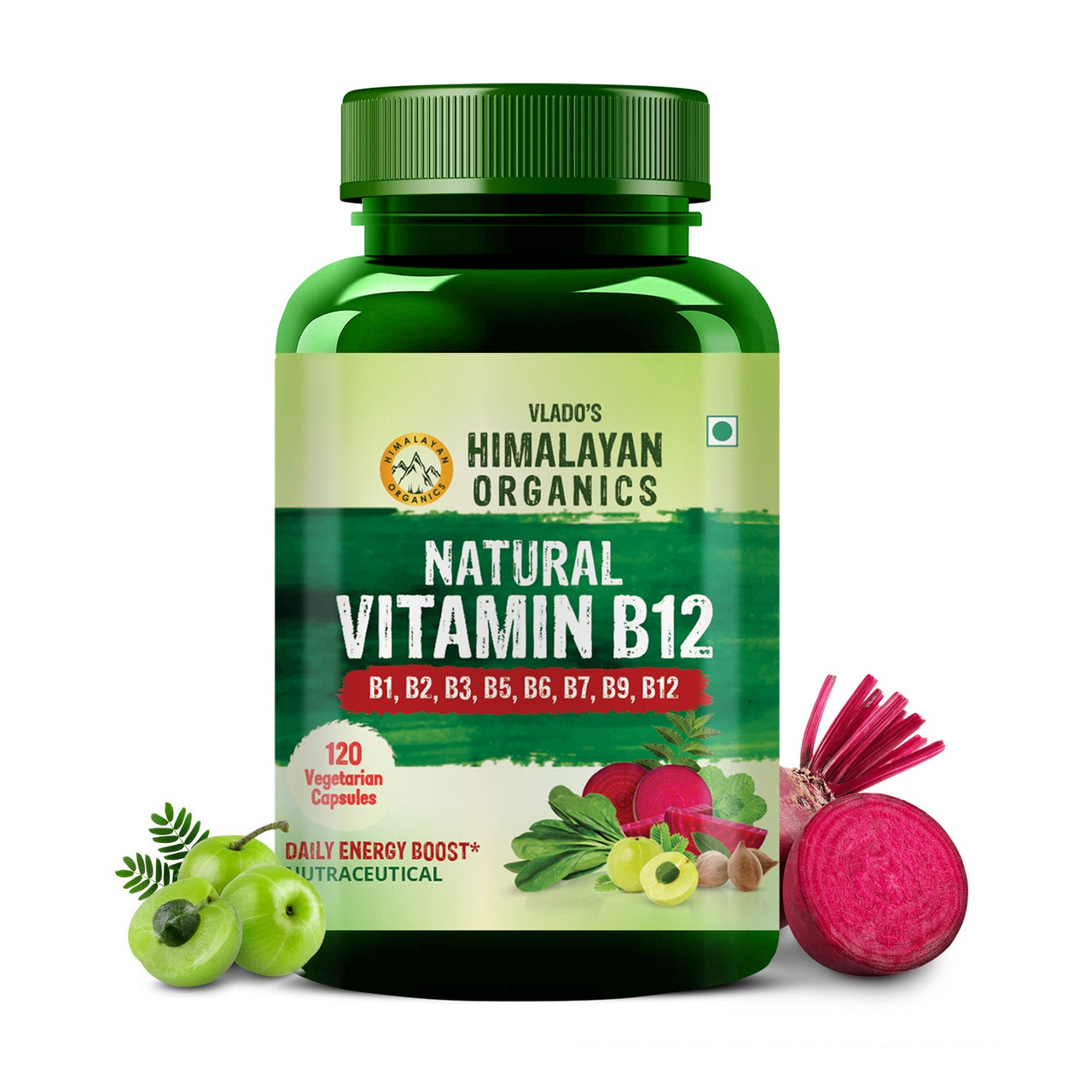 Himalayan Organics Organic B12 500mg Vegetarian Capsules - Distacart