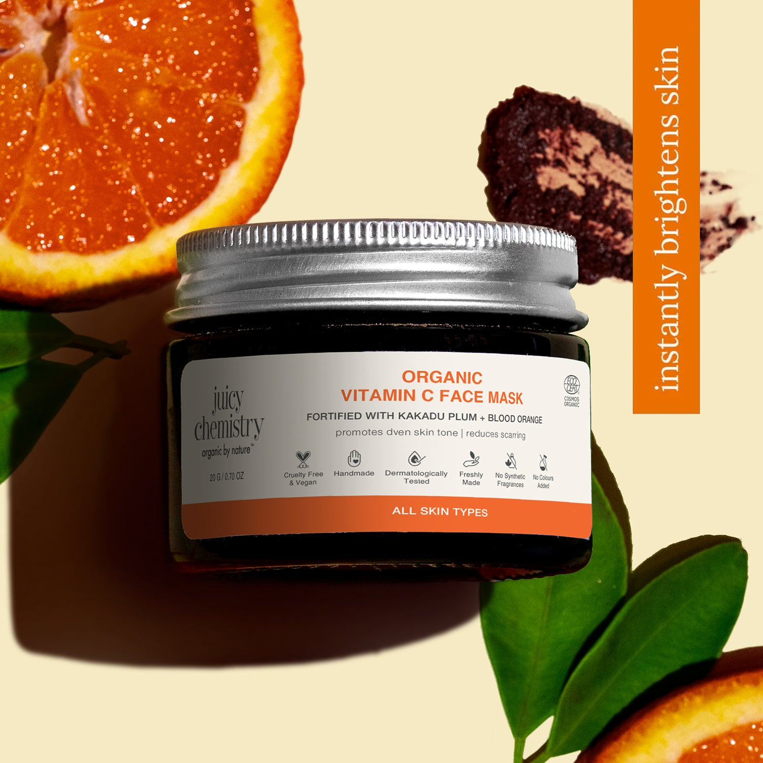 Juicy Chemistry Kakadu Plum, Matcha & Blood Orange Face Mask - Distacart