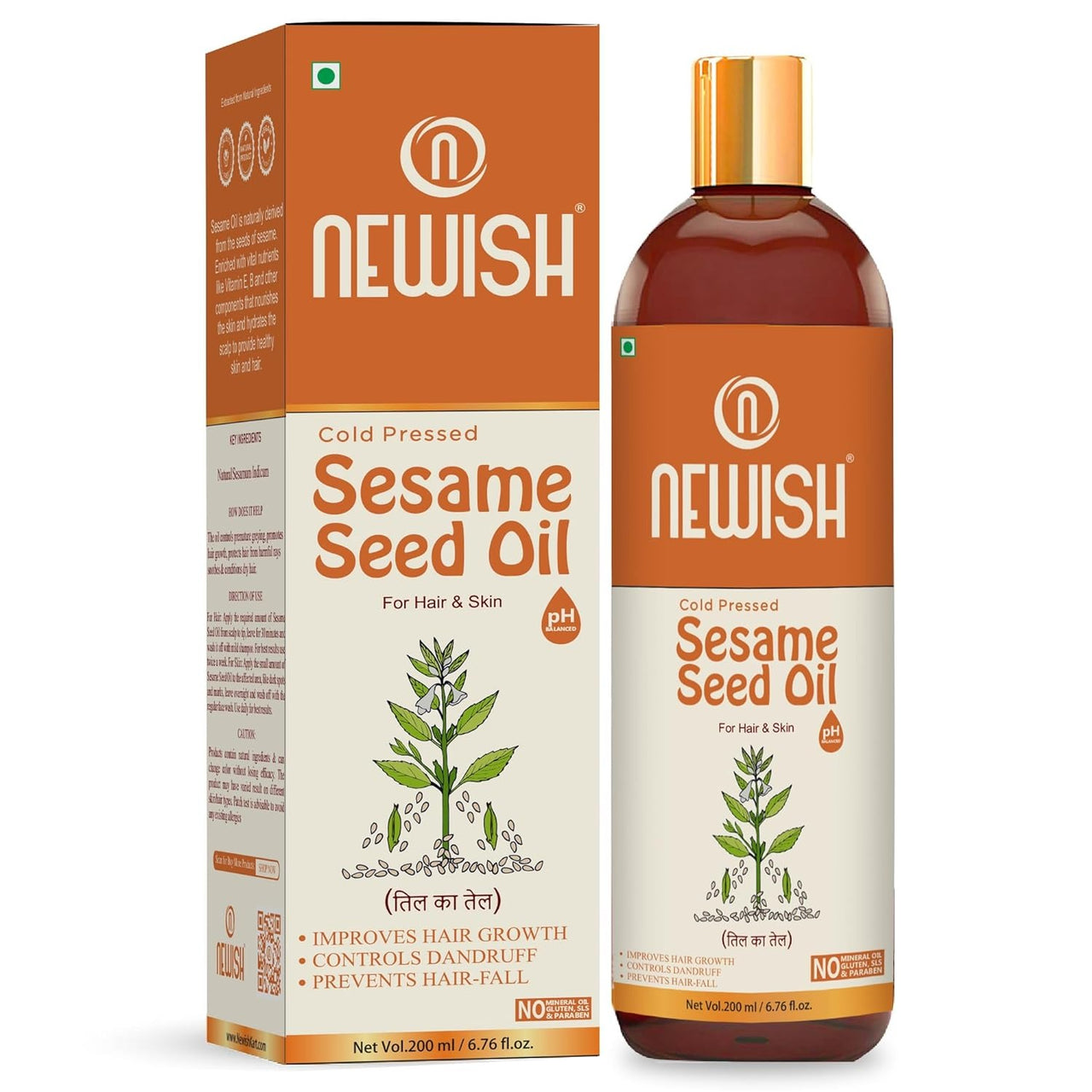 Newish Cold Pressed Sesame Oil For Hair & Skin - Distacart