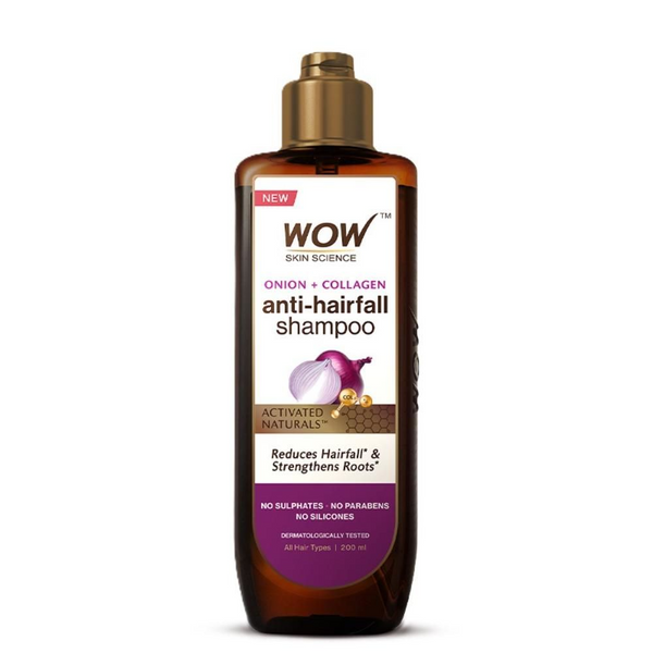 Wow Skin Science Onion & Collagen Anti Hairfall Shampoo For Strenghtens Roots & Prevents Hair Breakage - Distacart