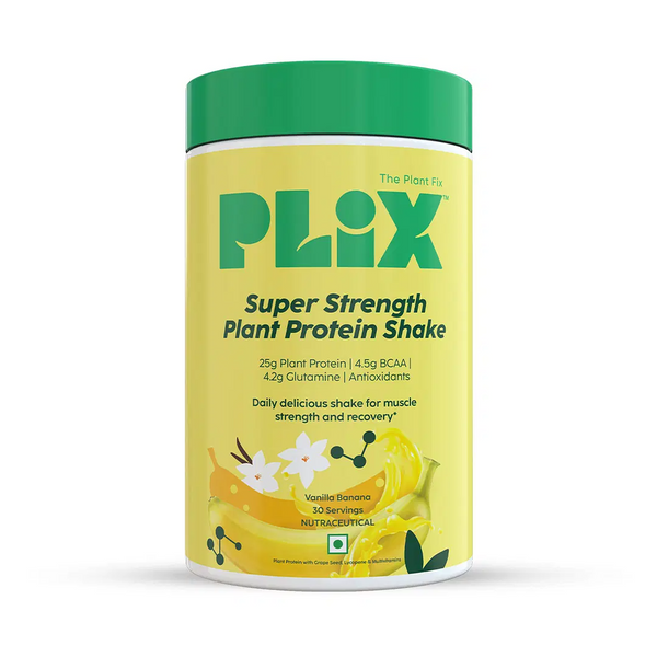 PLIX The Plant Fix Strength Vegan Plant Protein Powder - Vanilla - Distacart