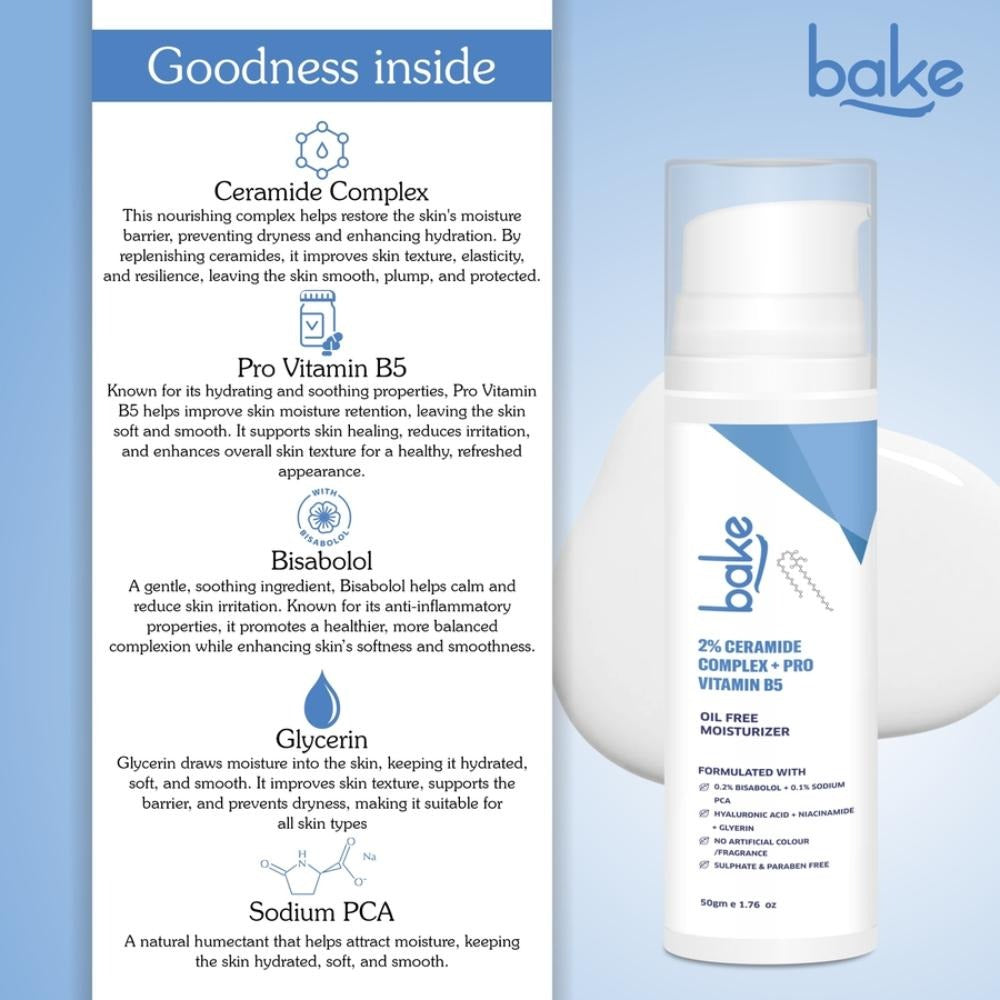 Bake Super Glow+ Oil Free Ceramide Barrier Repair Moisturiser