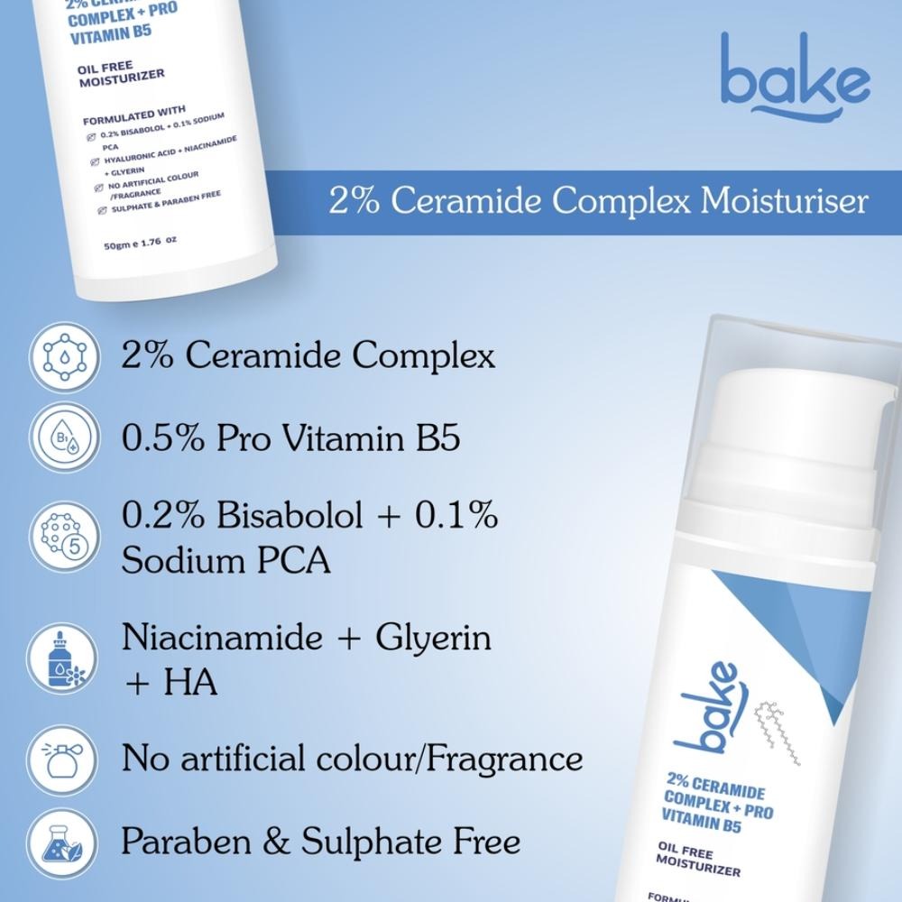 Bake Super Glow+ Oil Free Ceramide Barrier Repair Moisturiser