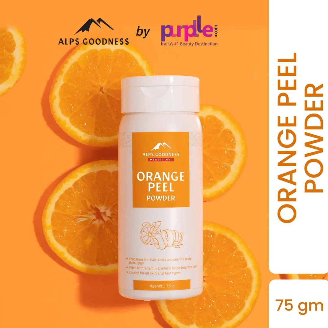 Alps Goodness Orange Peel Powder, for Hair Mask & Face Mask, Nourishes Hair Follicles, Glow Face - Distacart