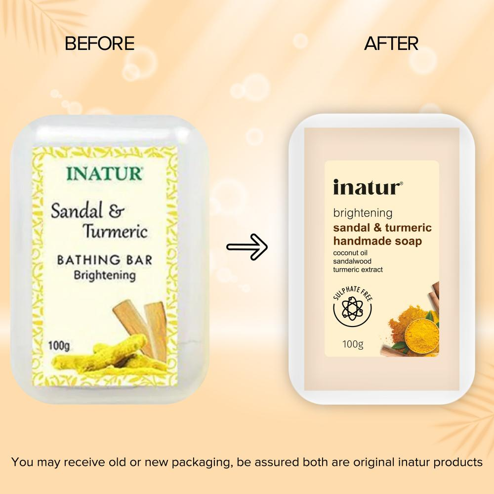 Inatur Sandal & Turmeric Bathing Bar - Distacart