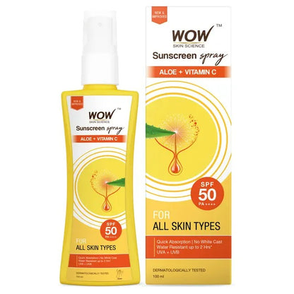 Wow Skin Science UV Sunscreen Spray SPF 50 - Distacart