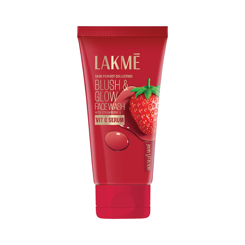 Lakme Blush & Glow Strawberry Freshness Gel Face Wash With Vitamin C Serum - Distacart