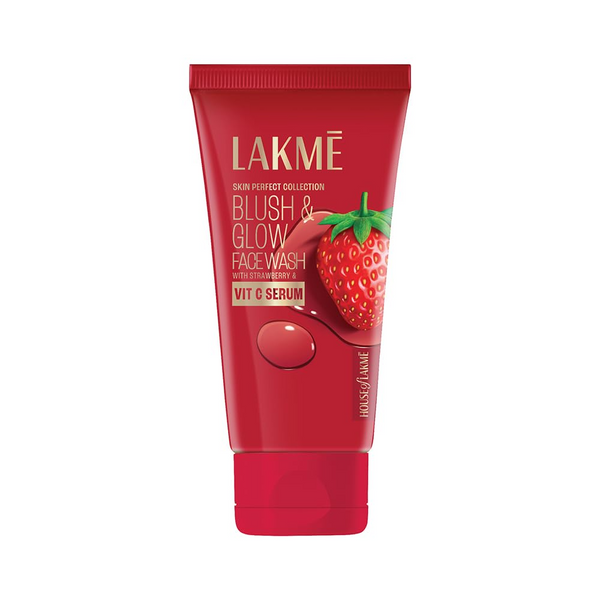 Lakme Blush & Glow Strawberry Freshness Gel Face Wash With Vitamin C Serum - Distacart