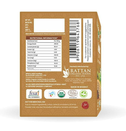 Nutriorg Certified Organic Amla Powder - Distacart
