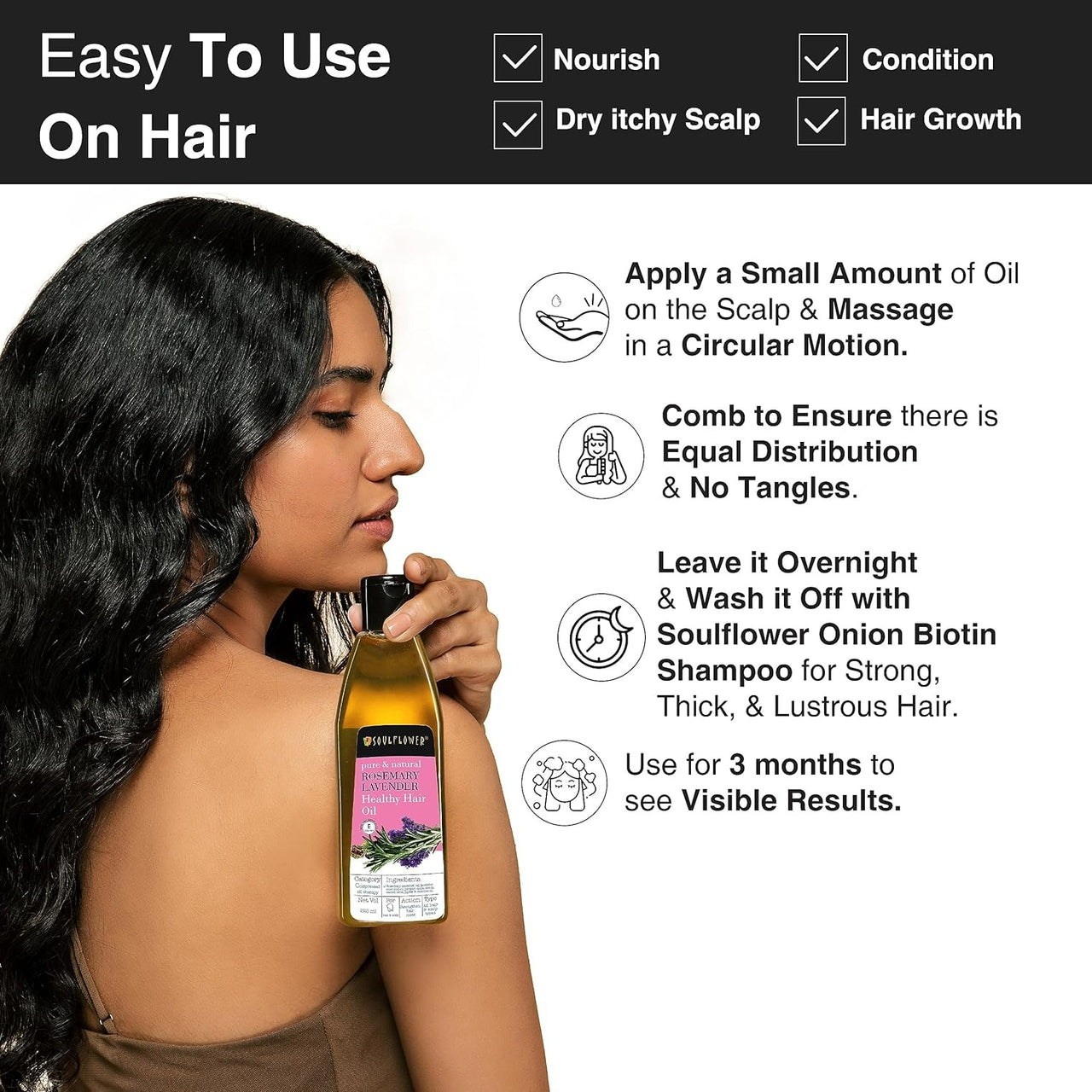 Soulflower Pure & Natural Rosemary Lavender Healthy Hair Oil