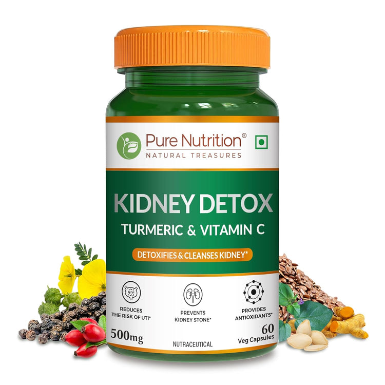Pure Nutrition Kidney Detox with Turmeric & Vitamin C Veg Capsules - Distacart