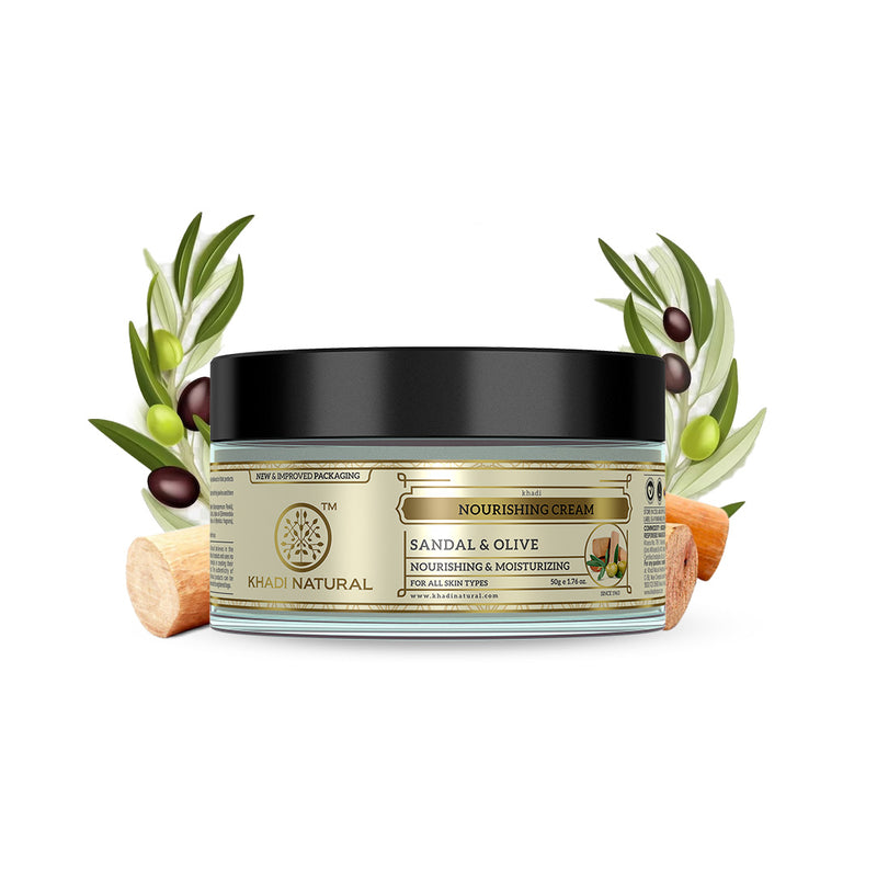 Khadi Natural Sandal & Olive Nourishing Cream - Distacart