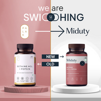 Thumbnail for Miduty by Palak Notes Betaine HCL + Pepsin Capsules - Distacart