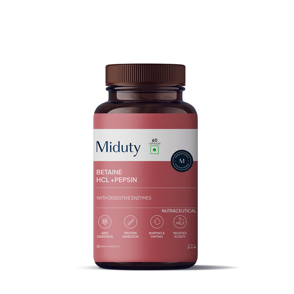 Miduty by Palak Notes Betaine HCL + Pepsin Capsules - Distacart