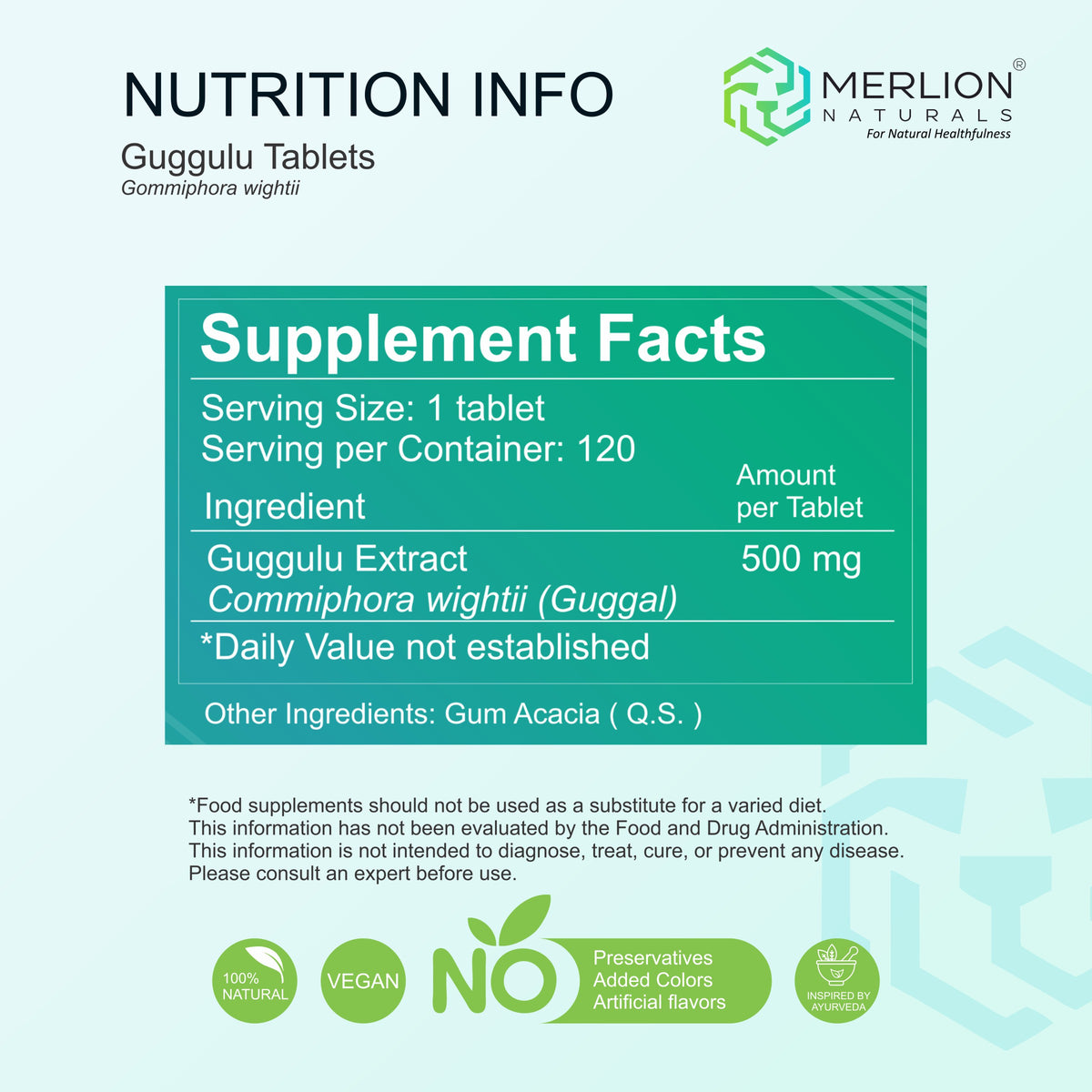 Merlion Naturals Guggulu 500mg Tablets - Distacart