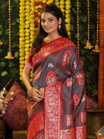 Thumbnail for Astita Silk Grey Saree