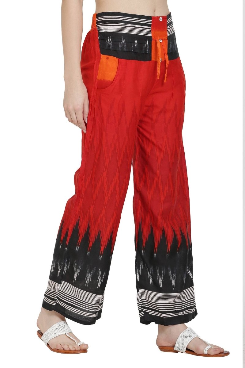 Asmaani Red Color Print Palazzo