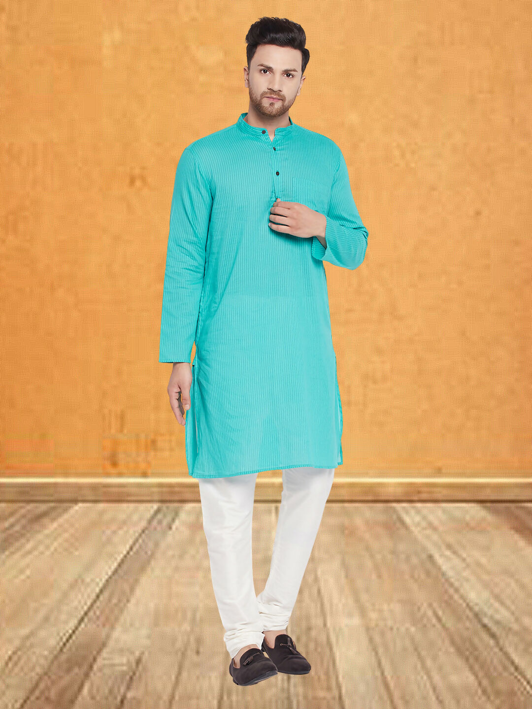 Even Apparels Men's Pure Cotton Green Kurta - Distacart