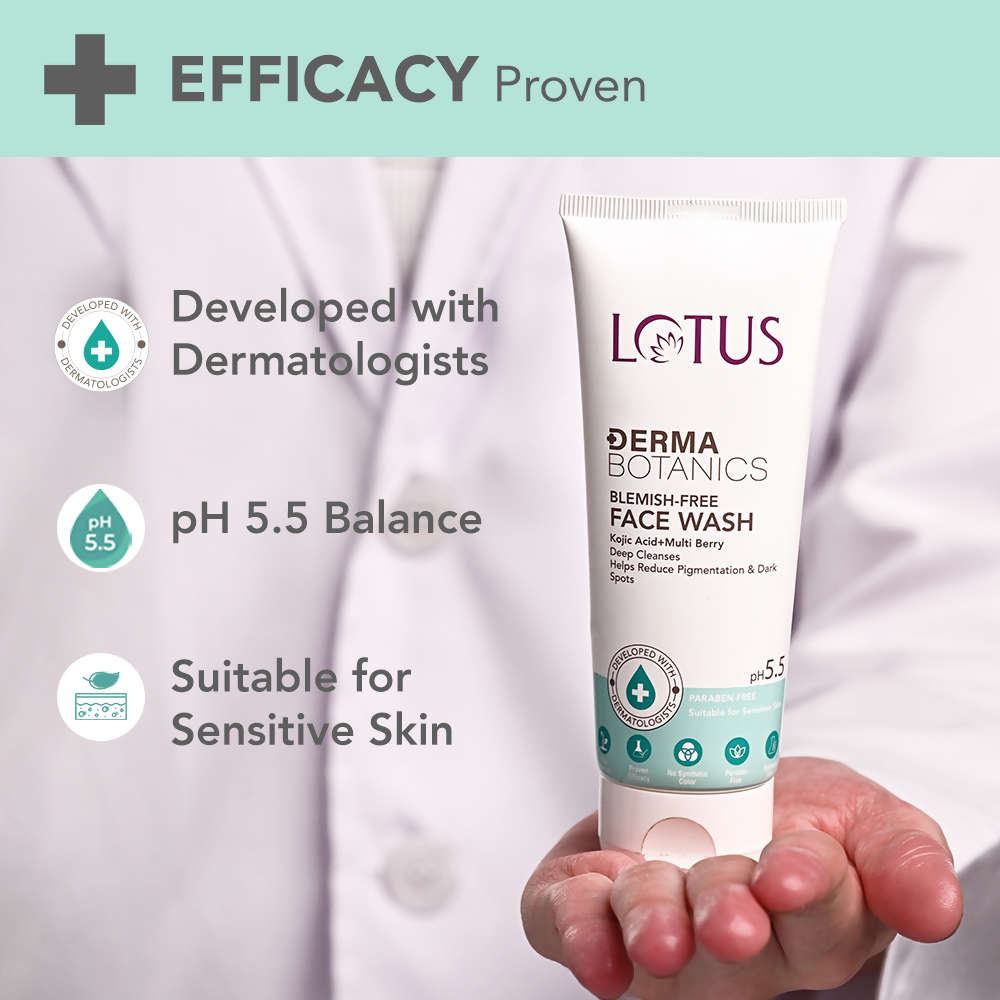 Lotus DermaBotanics Kojic acid + Multi berry Blemish - Free Facewash - Distacart
