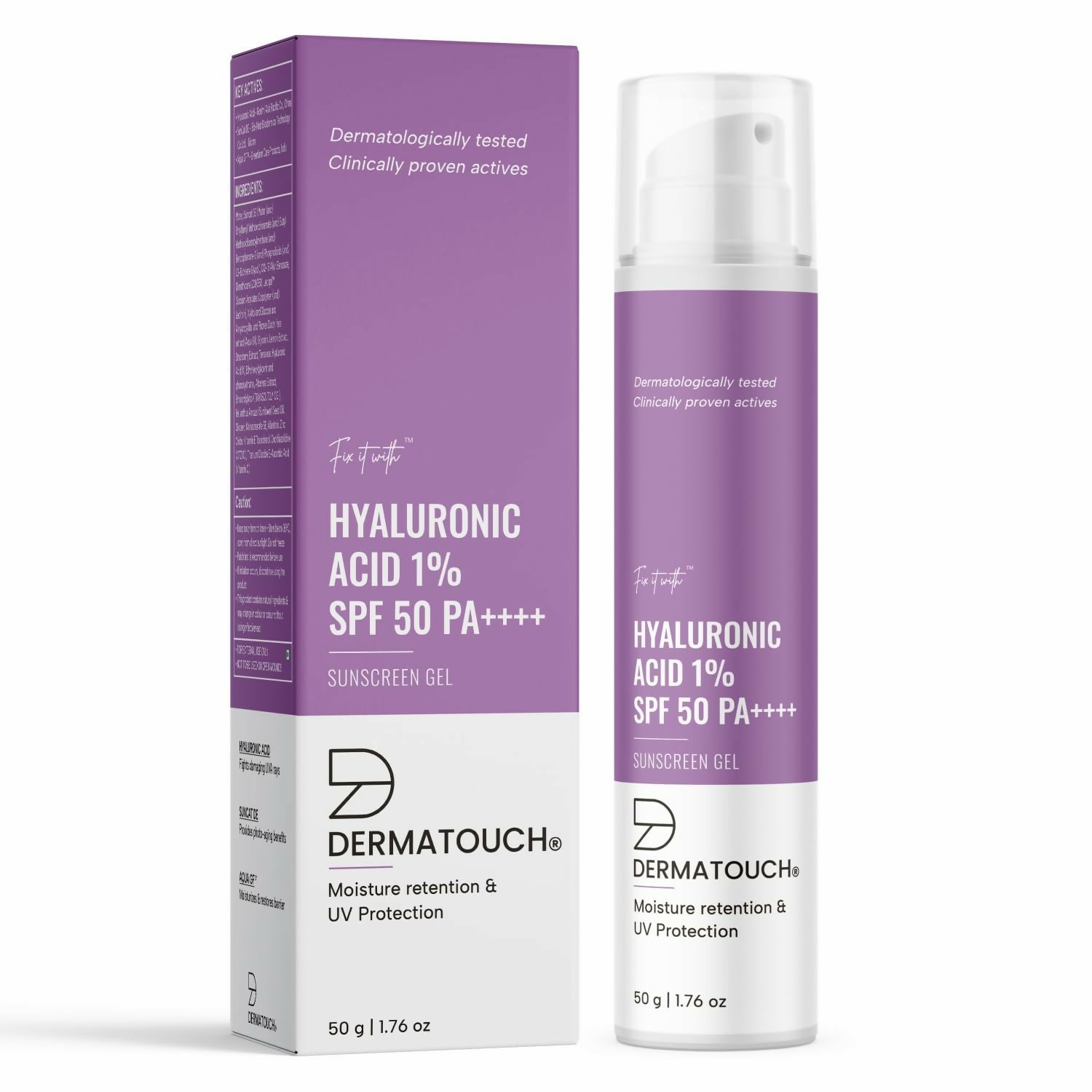 Dermatouch Hyaluronic Sunscreen Hydrating Ultra Light Aqua Gel With SPF 50 PA++++ - Distacart