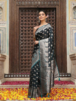 Thumbnail for Astita Teal Silk Saree