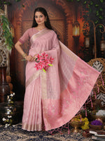 Thumbnail for Astita Organza Light Pink Saree