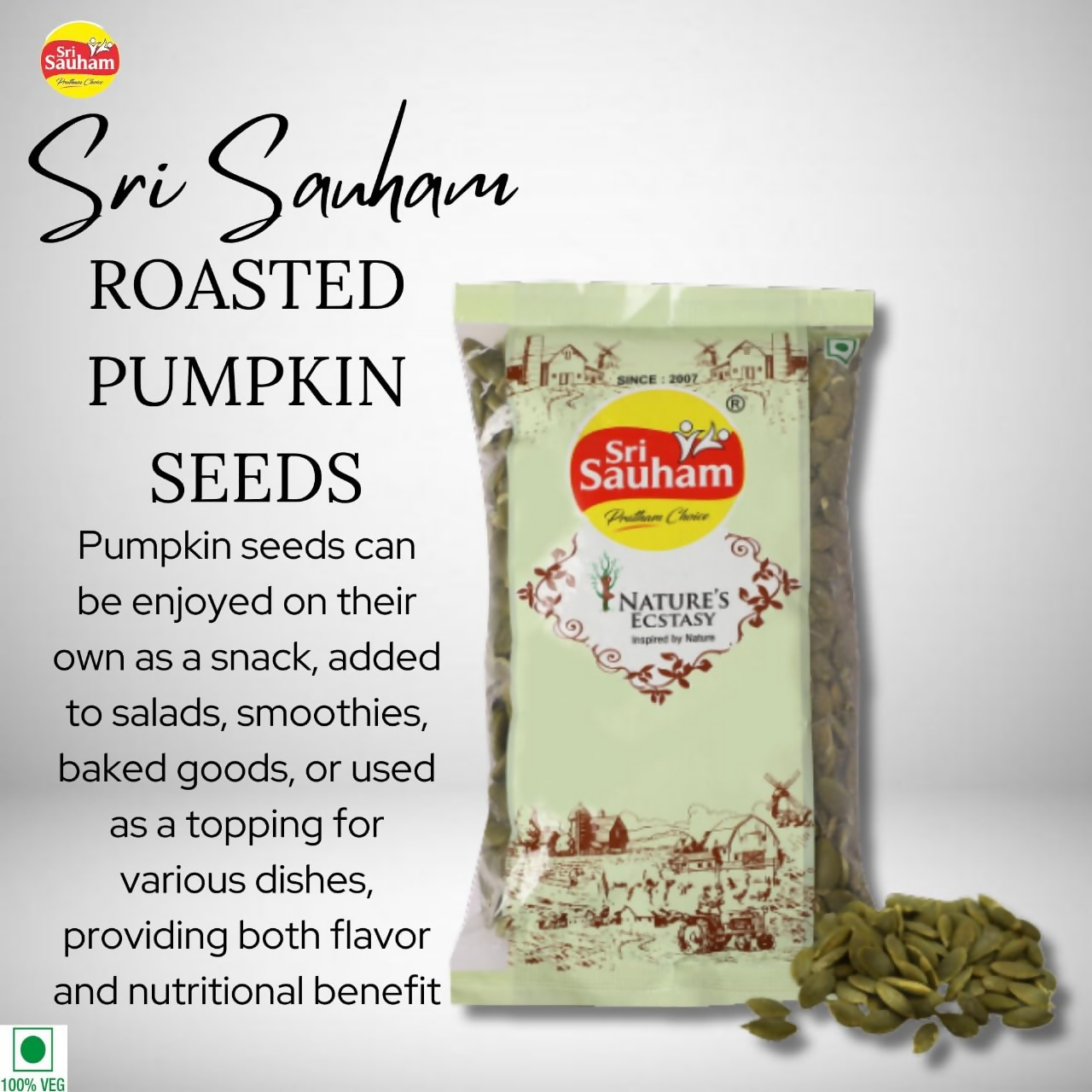 Sri Sauham Natural Roasted Pumpkin Seeds - Distacart