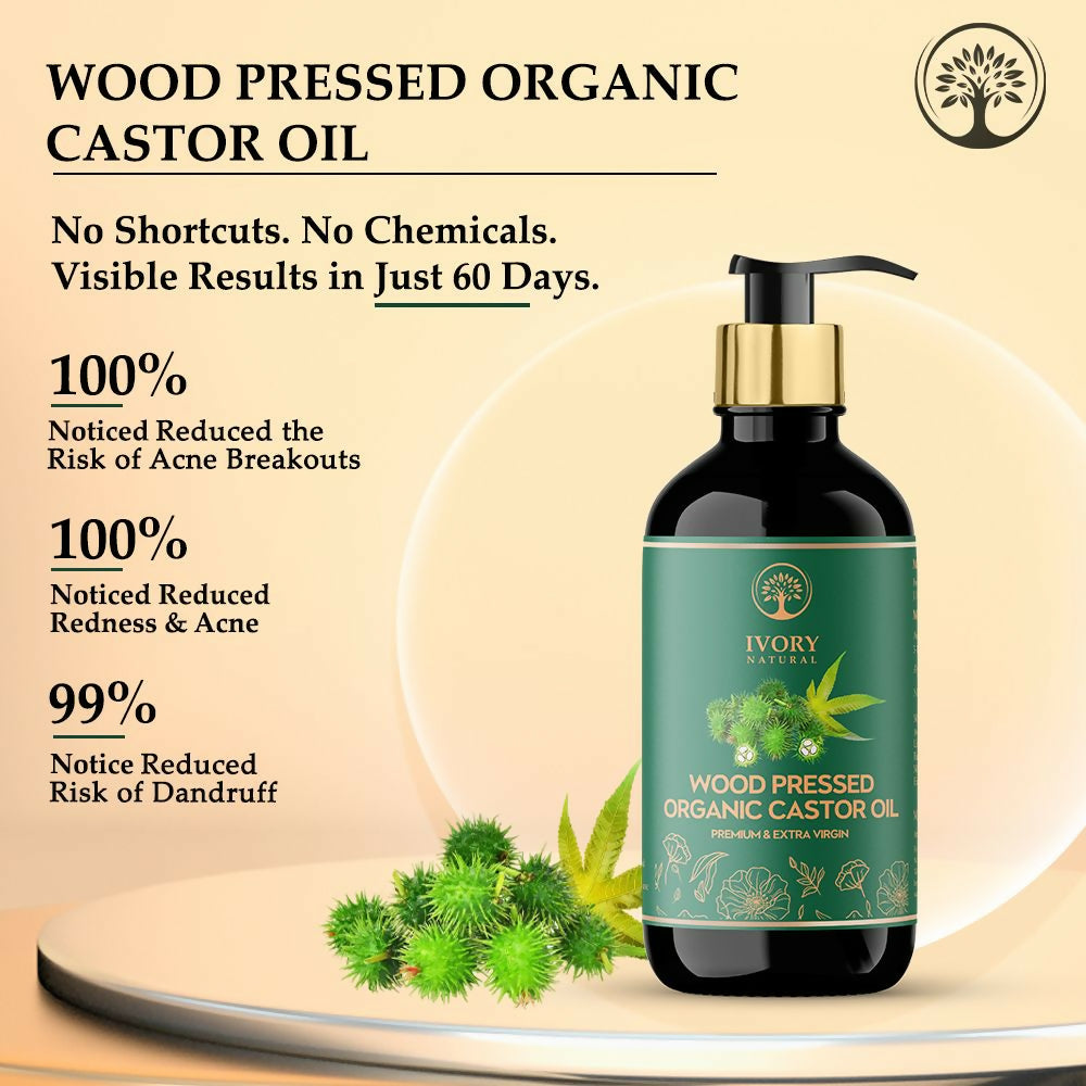 Ivory Natural Wood Pressed Organic Castor Oil For Healthy Skin & Hair Wellness - Distacart