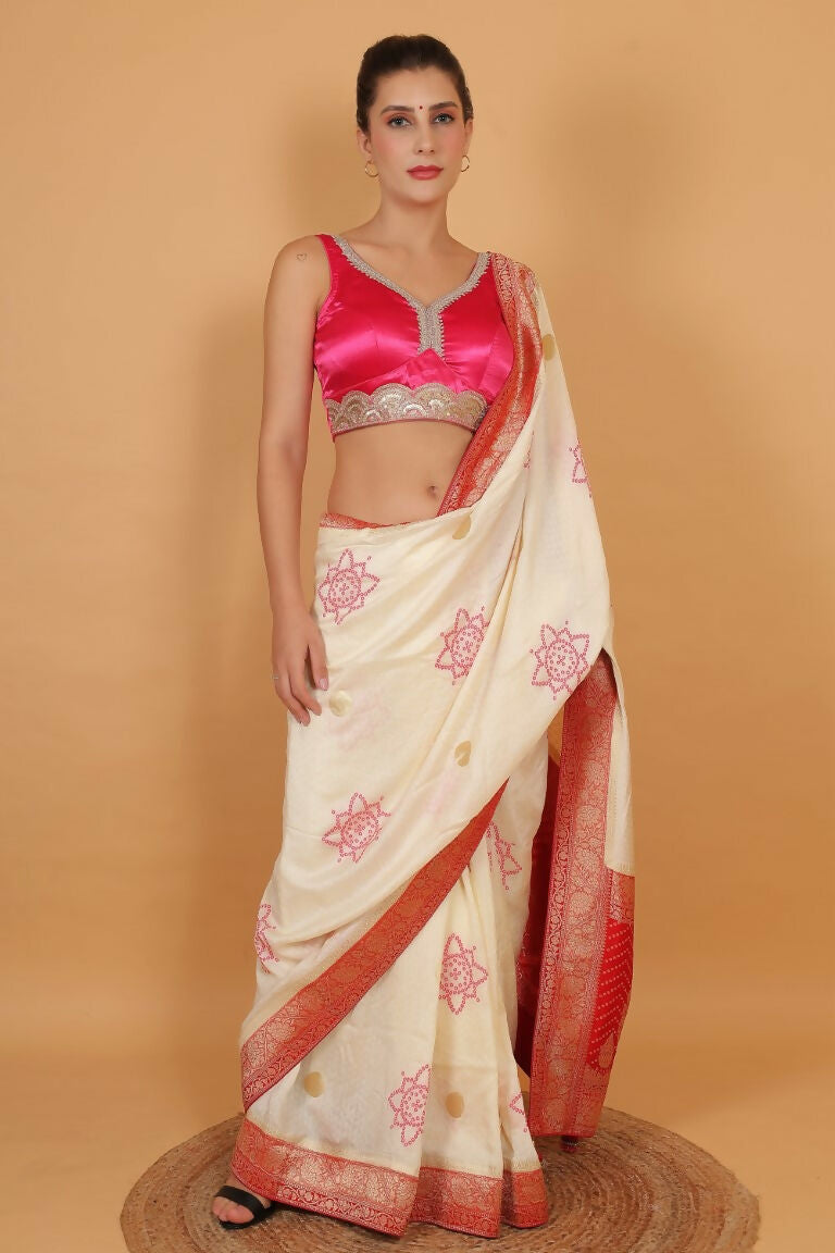 Joban Fashion Silk Zari And Sequence Work Padded Blouse - Hot Pink