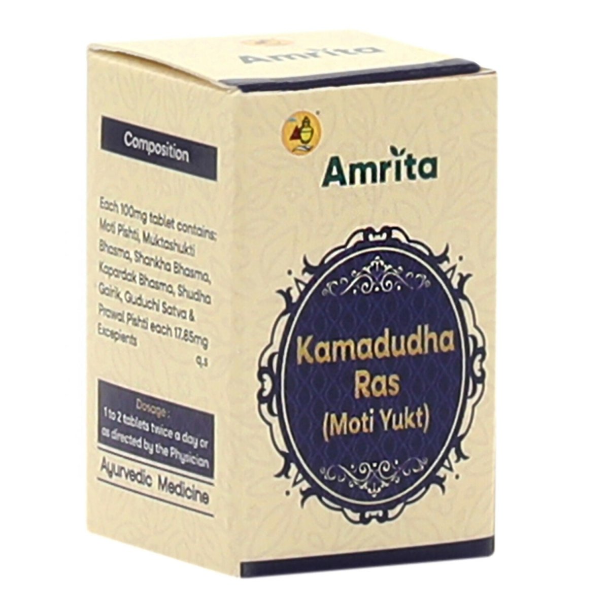 Amrita Kamdudha Ras Moti Tablets - Distacart