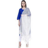 Thumbnail for A R SILK White Color Kota cotton Cota cotton Dupattas and Chunnis