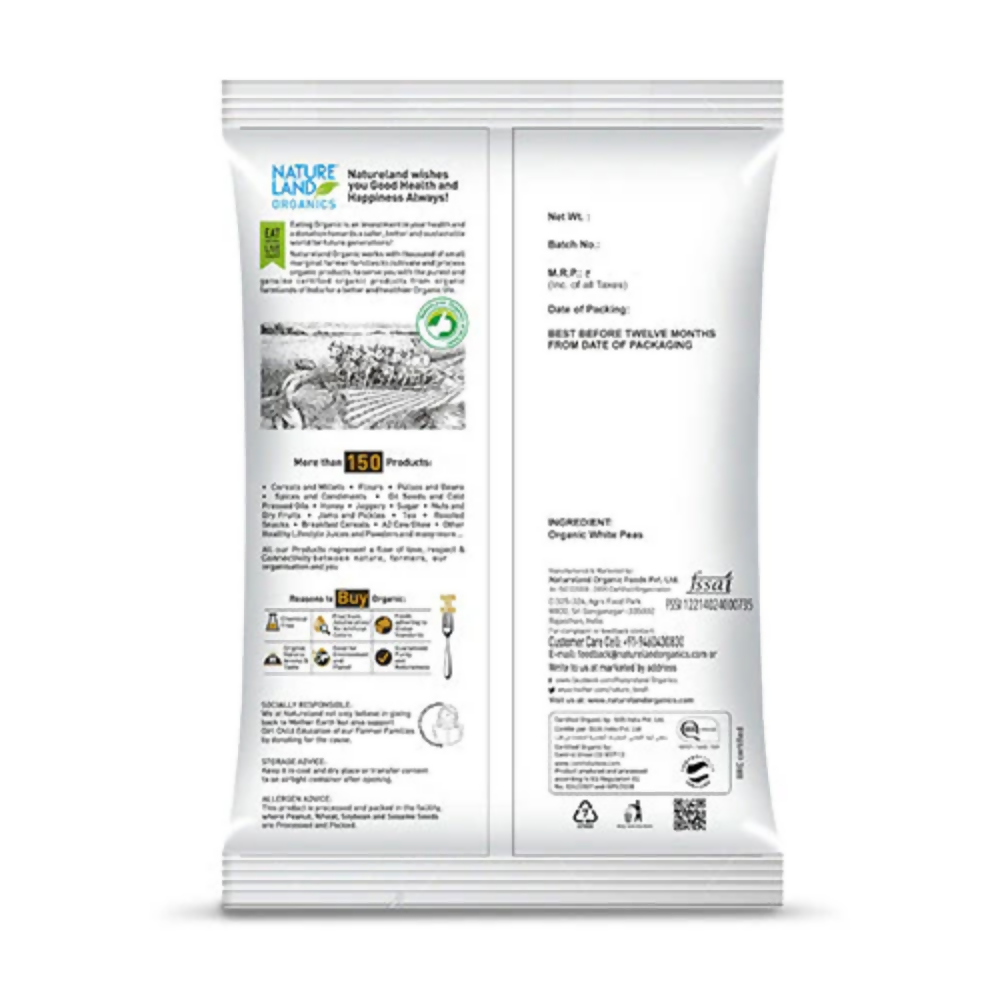 Nature Land Organics White Peas - Distacart