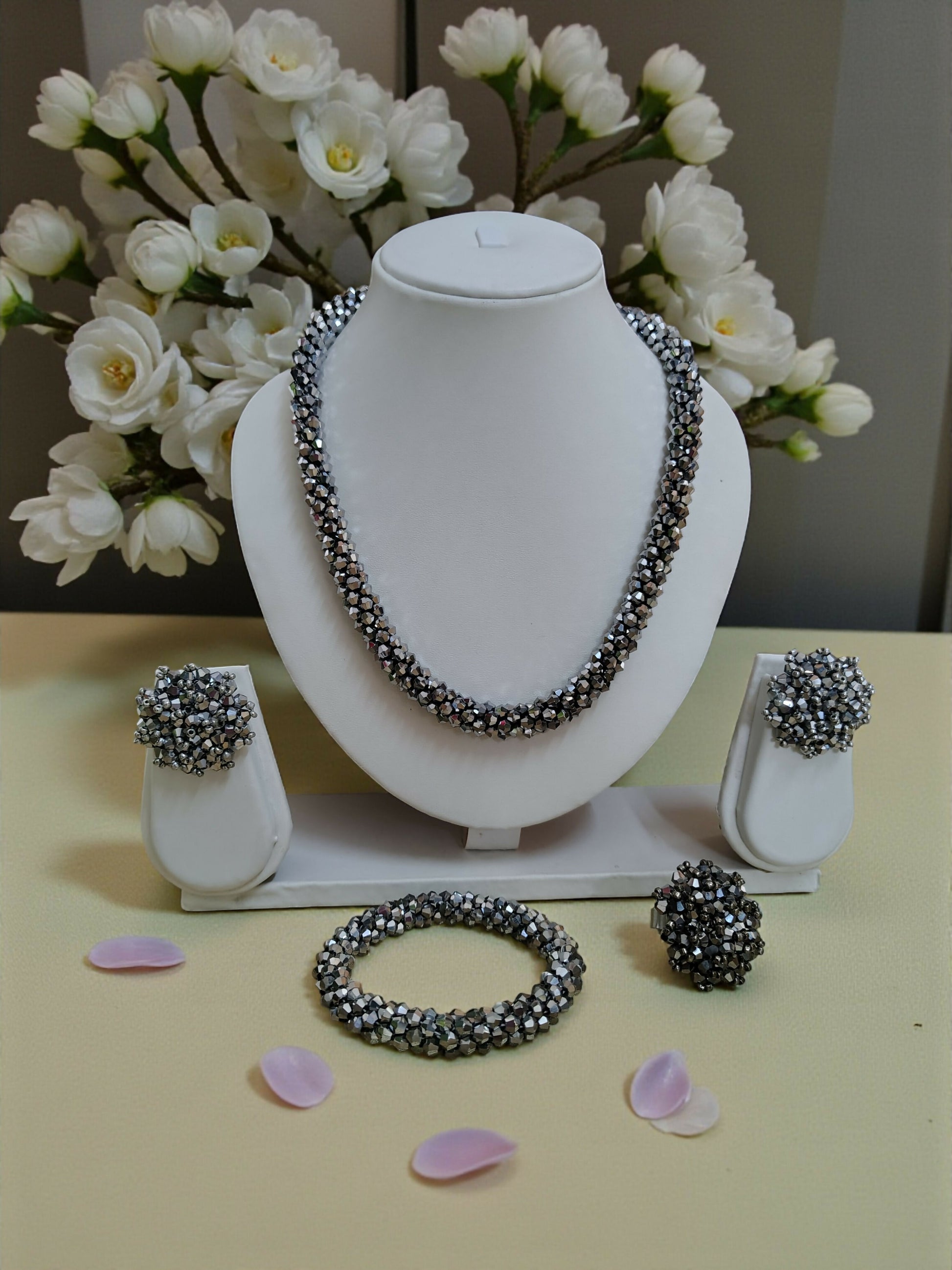 Inhanns Rangshine 4-In-1 Crystal Glam Set - Handmade - Silver - Distacart