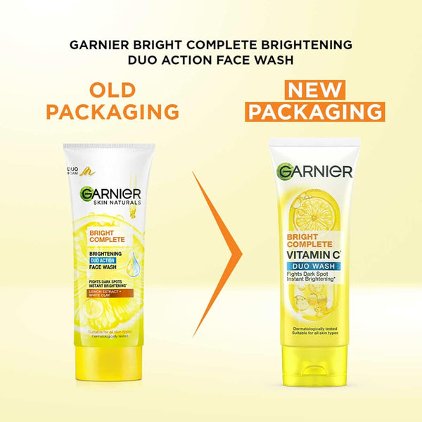 Garnier Bright Complete Brightening Duo Action Face Wash