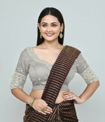 Thumbnail for Joban Fashion Women's Grey Embroidered Stitched Blouse