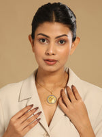 Thumbnail for Nuyug 18K Gold-Plated Zircon Studded Minimal Chain Textured Surface Pendant Necklace