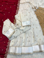 Thumbnail for Teeya Creation New Trending Stylish Traditional Lehenga Choli Set- White - Dista
