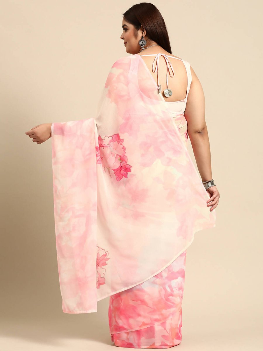 Ahalyaa Women's Traditional wear Saree - Pink - Distacart