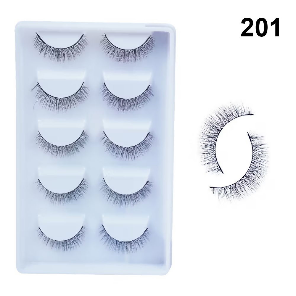 Bronson Professional Pair 6D Long & Natural False Eyelashes - 201 - Dista