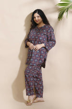 Thumbnail for Breathables Geometric Cotton Co-Ord Set – Blue - Dista