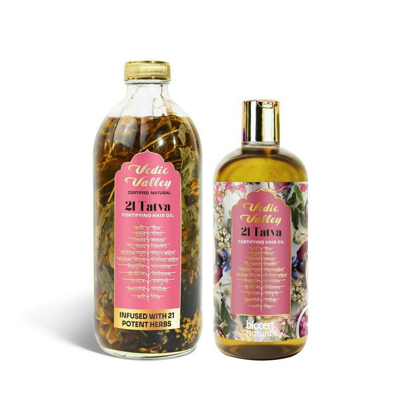 Vedic Valley Ayurvedic 21 Tatva Hair Brew Oil with 21 Herbs & Refill Combo - Distacart