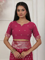 Thumbnail for Astita Lichi Silk Wine Saree