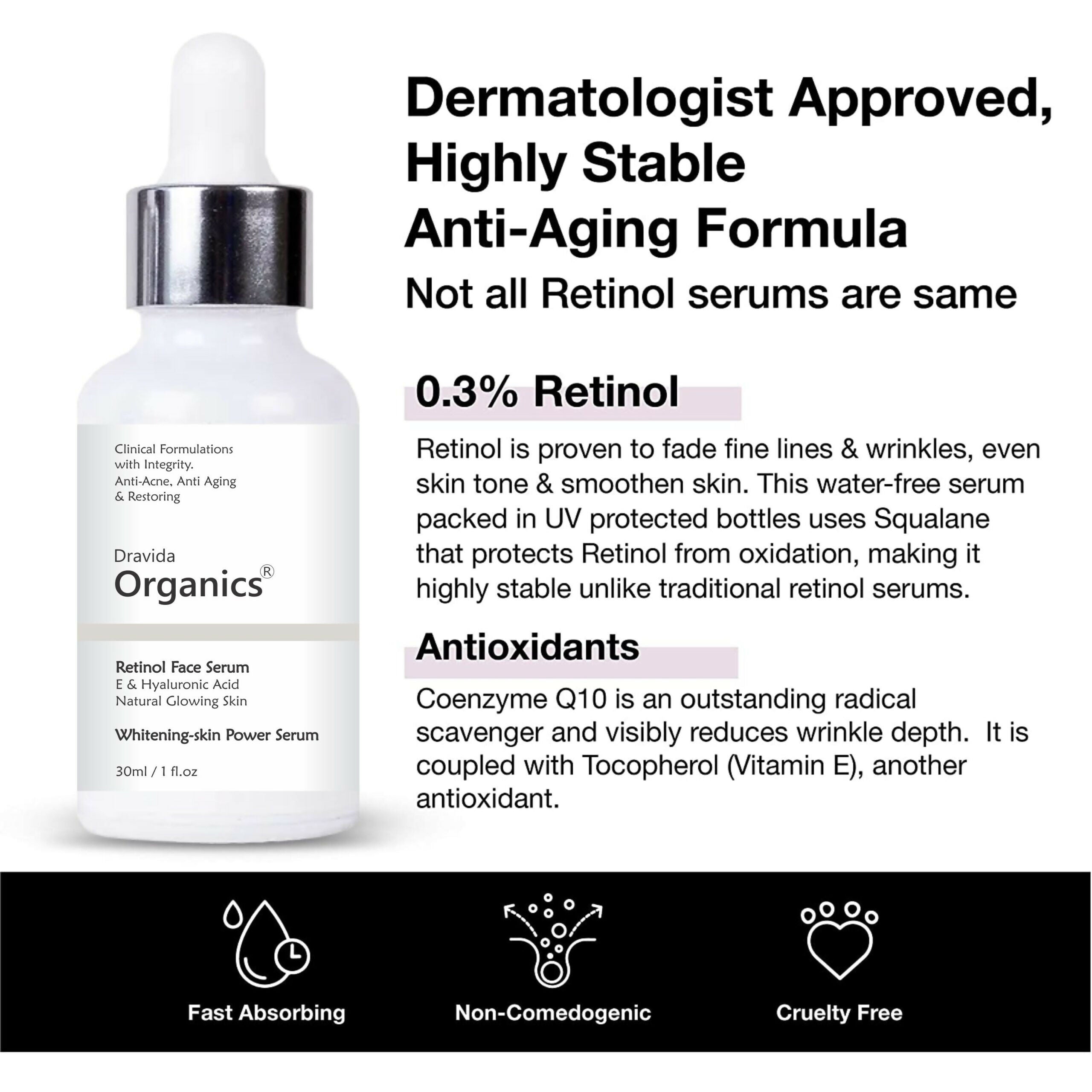 Dravida Organics Retinol Face Serum - Dista